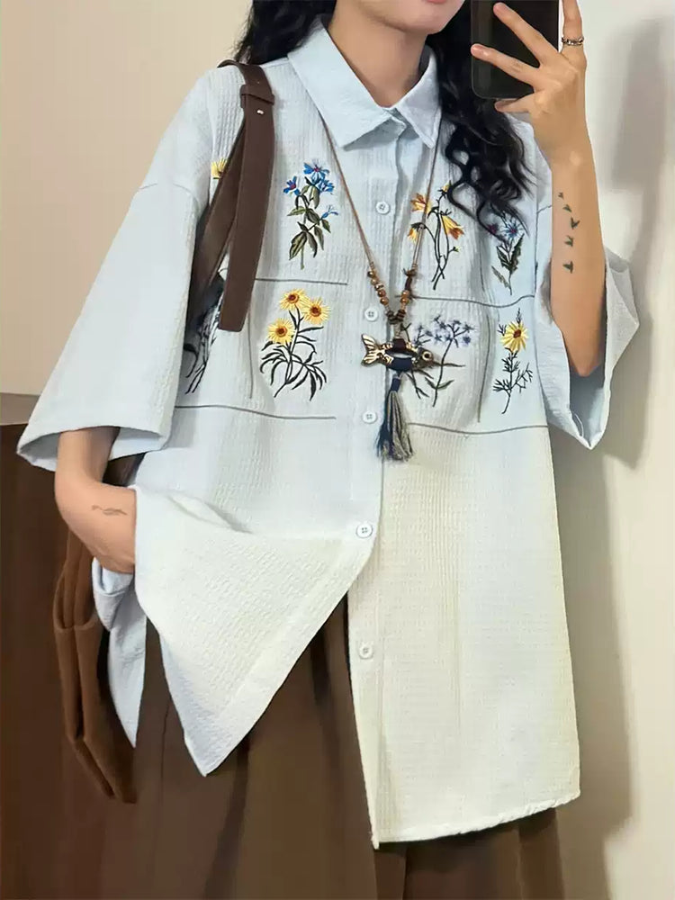 Pressed Bloom Waffle Shirts-Tops-ntbhshop