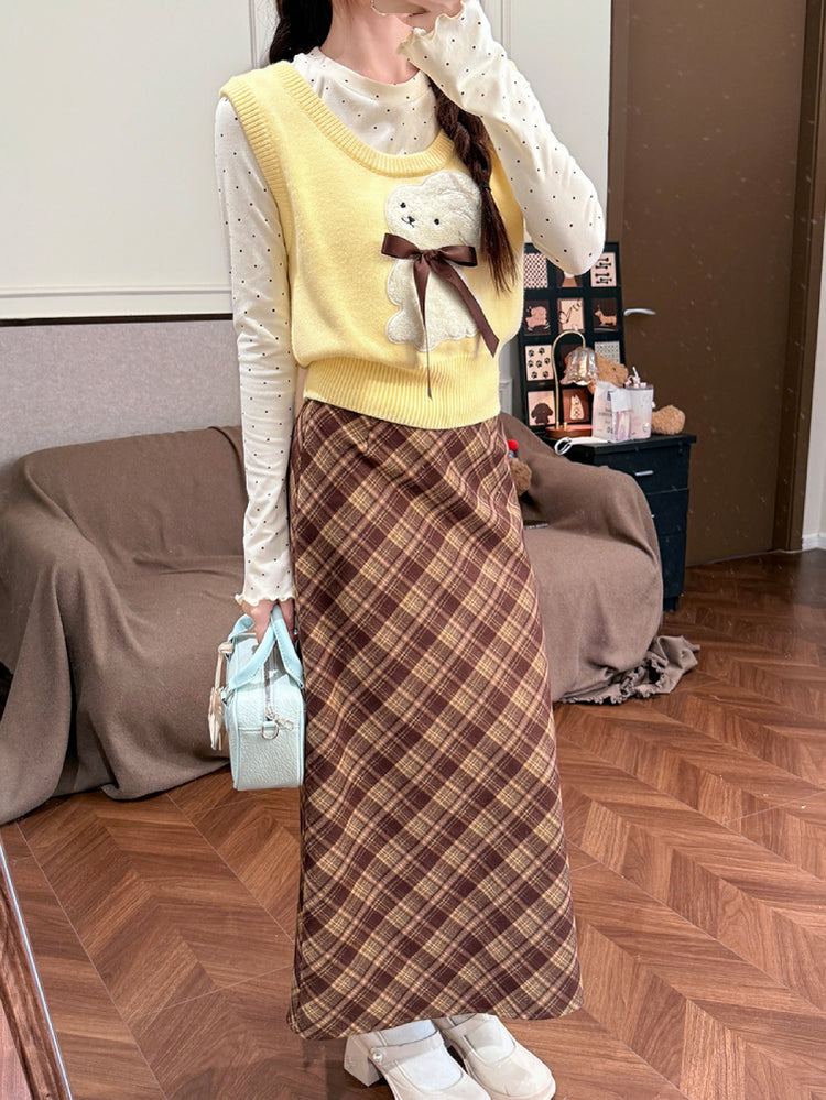 Hazelnut Muffin Knit Vests, Tops Skirts-ntbhshop