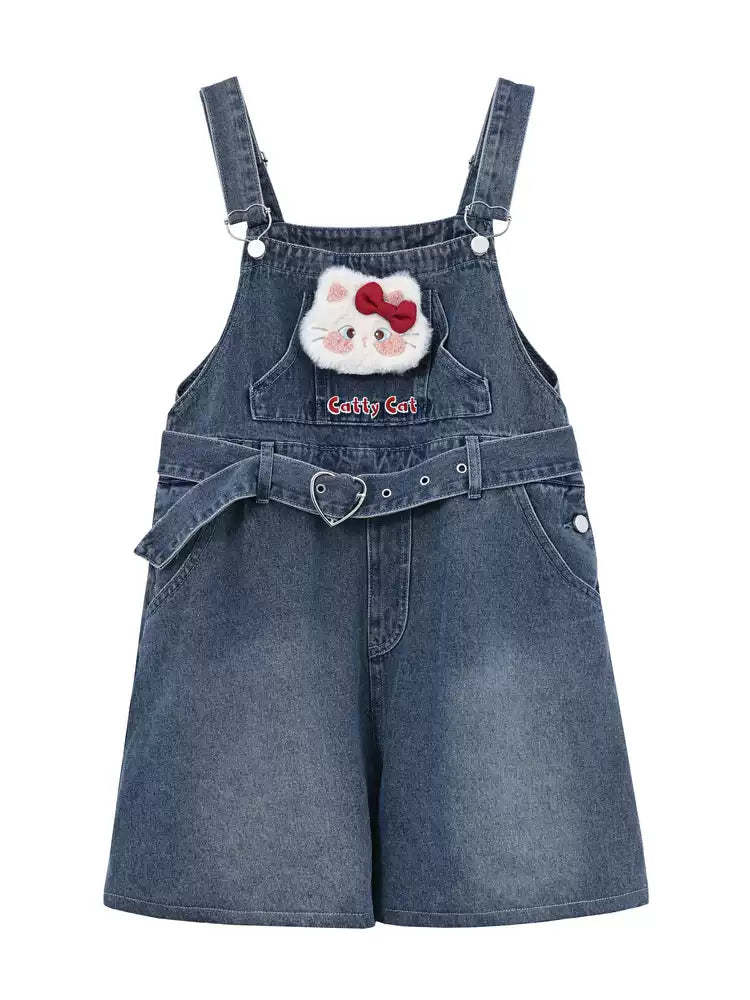 Sweet Bunny Denim Overall Shorts-Dresses-ntbhshop