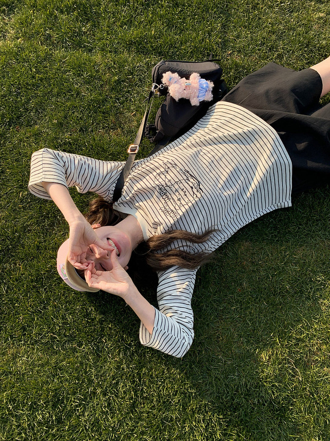 Happy Puppy Stripe Tee-Tops-ntbhshop