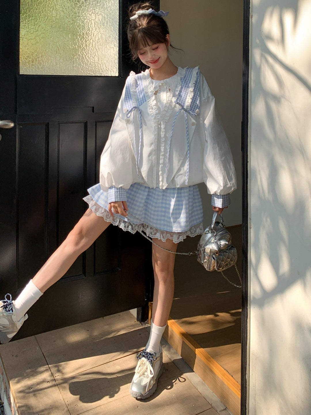 Cloud Gingham Doll Jacket