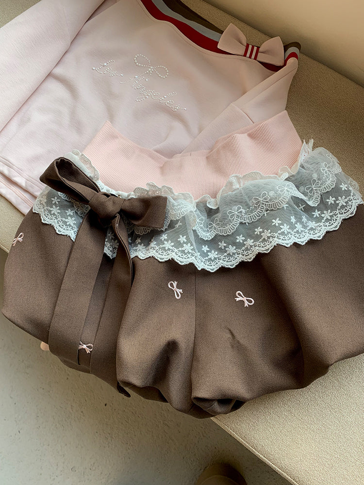 Chocolate Bloom Bubble Shorts-Bottoms-ntbhshop