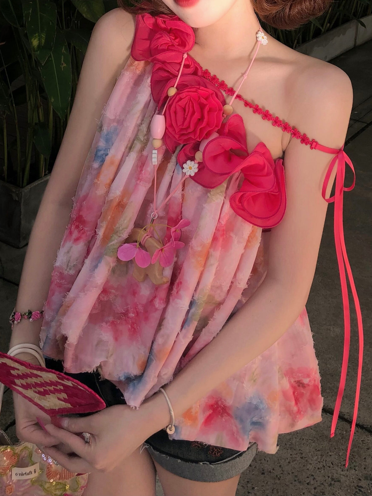 Flower Bomb Asymmetric Camis-Tops-ntbhshop
