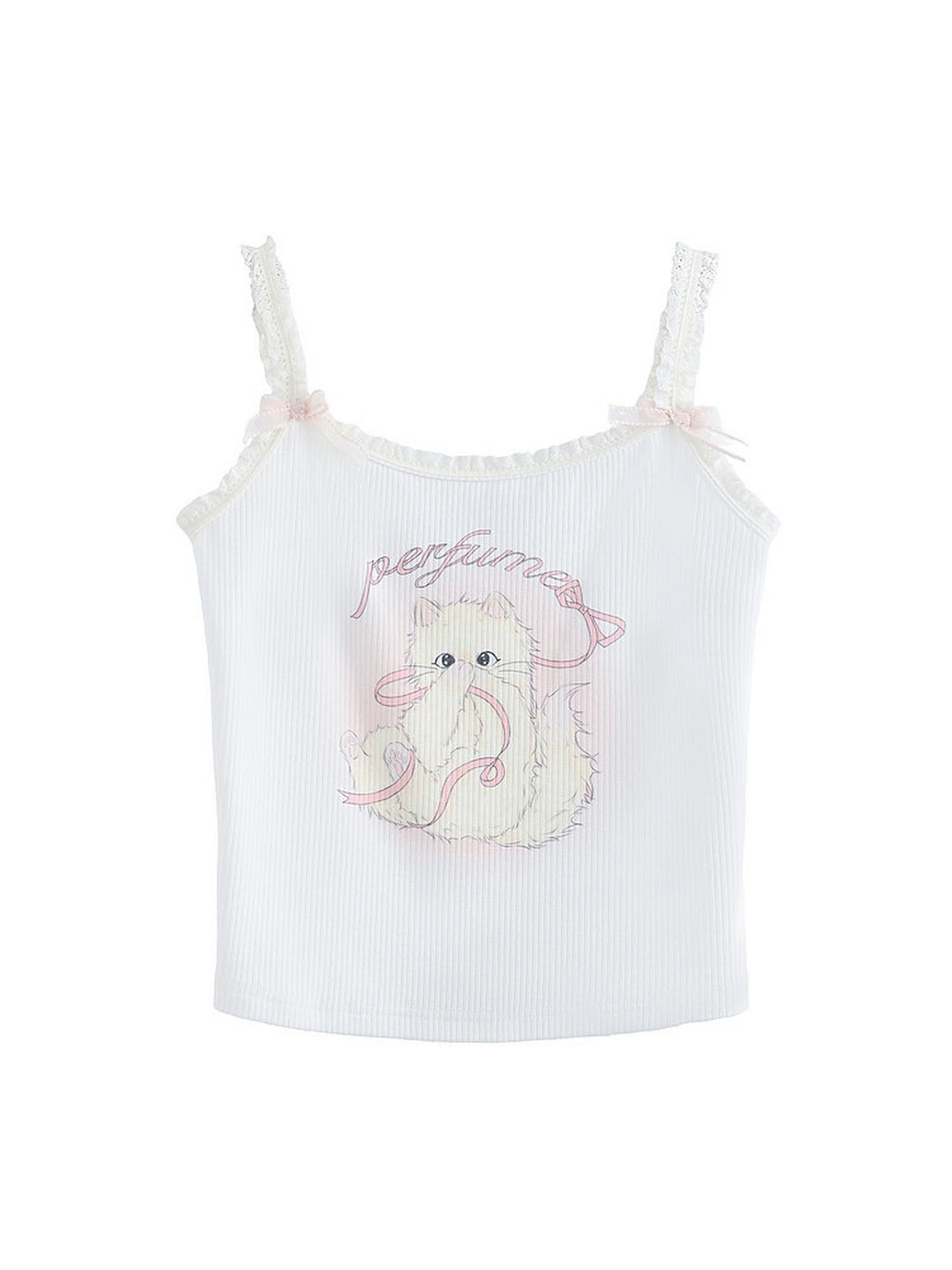 Lady Kitty Ribbon Camisole-Tops-ntbhshop