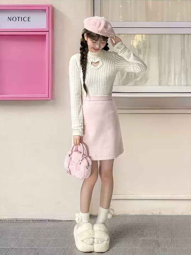 Heart Cut Out Base Turtleneck-Tops-ntbhshop