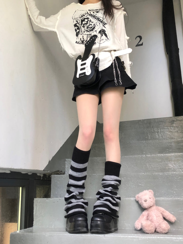 Millennial Stripe Y2K Harajuku Leg Warmers-ntbhshop
