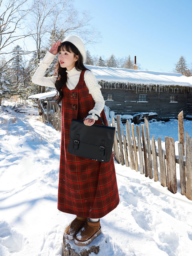 Snowberry Plaid Jumper Dress-ntbhshop