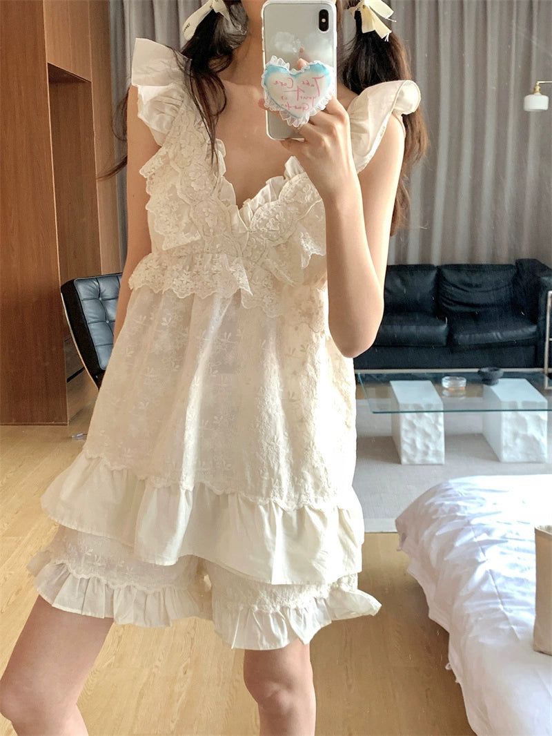 Dreamy Court Lace Pajama Set & Nightdress-ntbhshop