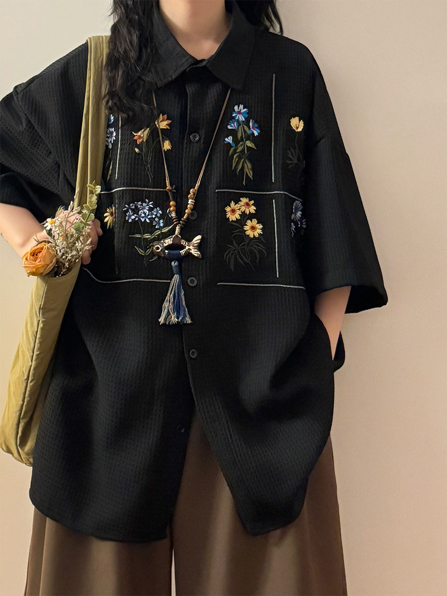 Pressed Bloom Waffle Shirts-Tops-ntbhshop