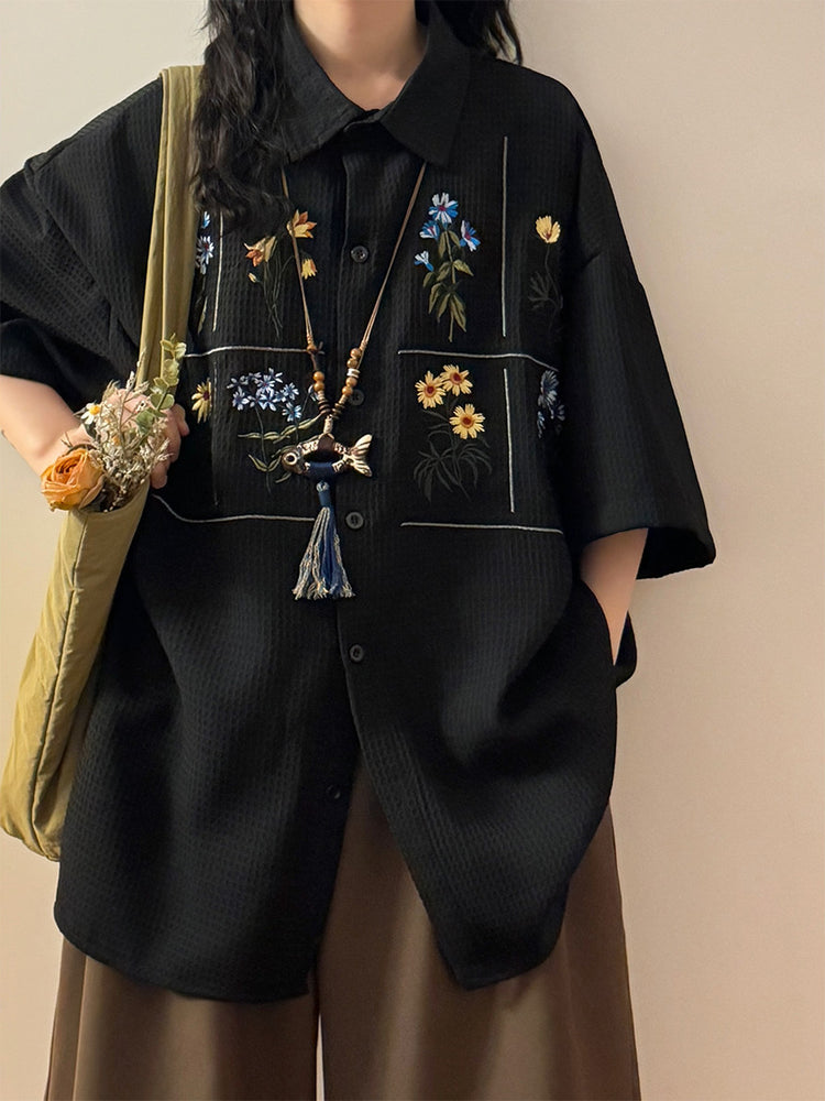 Pressed Bloom Waffle Shirts-Tops-ntbhshop