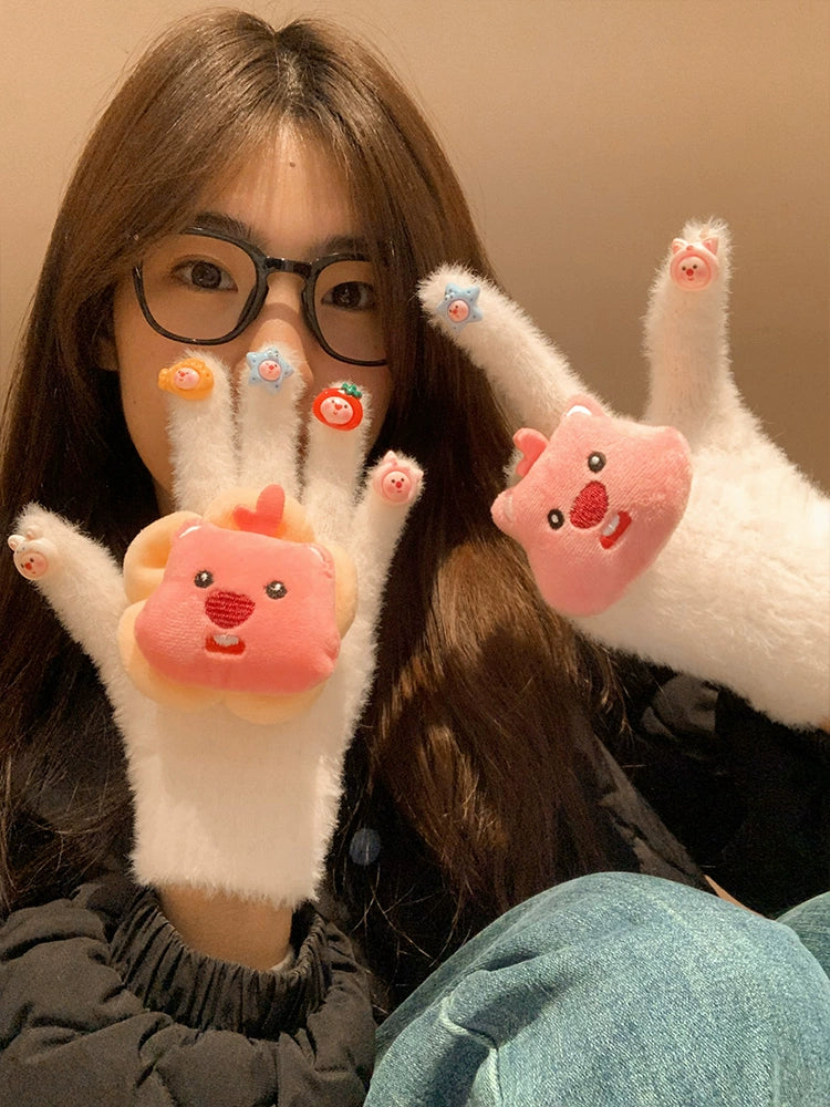Loopy Fuzzy Cozy Tap Gloves-ntbhshop