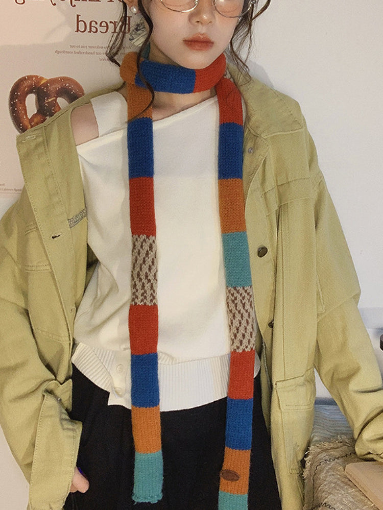 Library Afternoon Patch Knit Wraps-ntbhshop