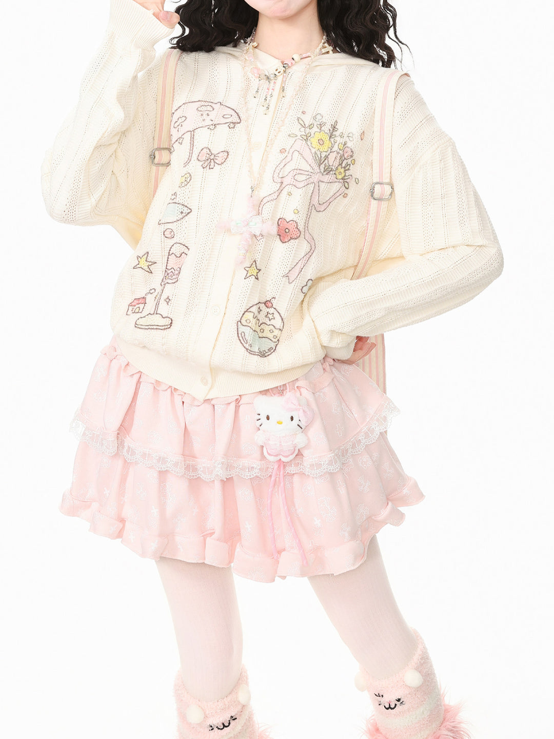 Whimsy Picnic Knit Hoodies-Outerwear-ntbhshop