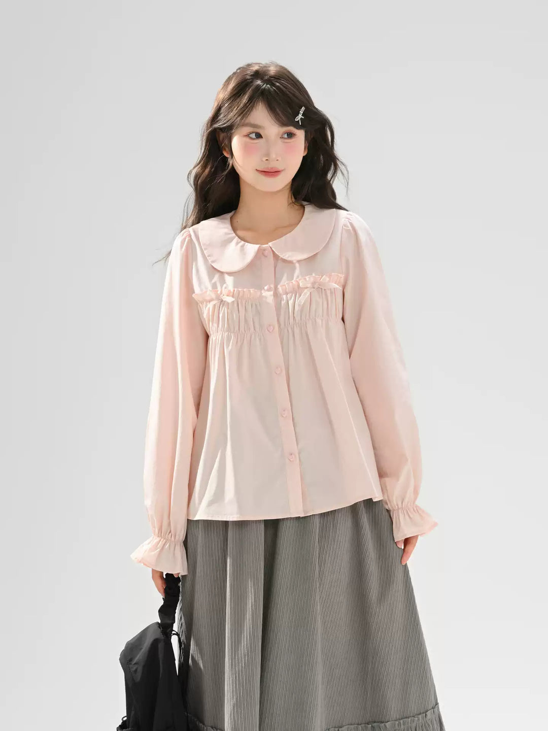 Pastel Smock Babydoll Blouses-Tops-ntbhshop