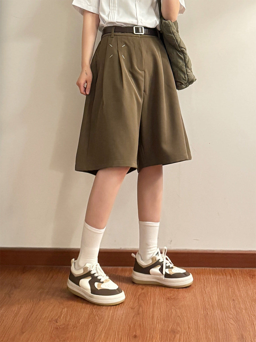 Side Note Pleat Shorts-Bottoms-ntbhshop