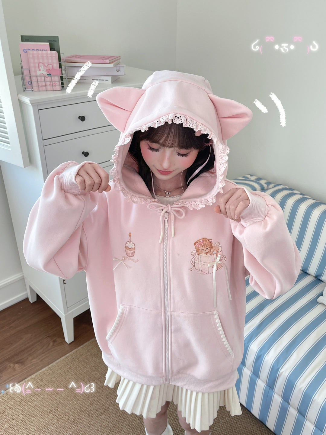 Birthday Kitty Ear Jacket-Outerwear-ntbhshop