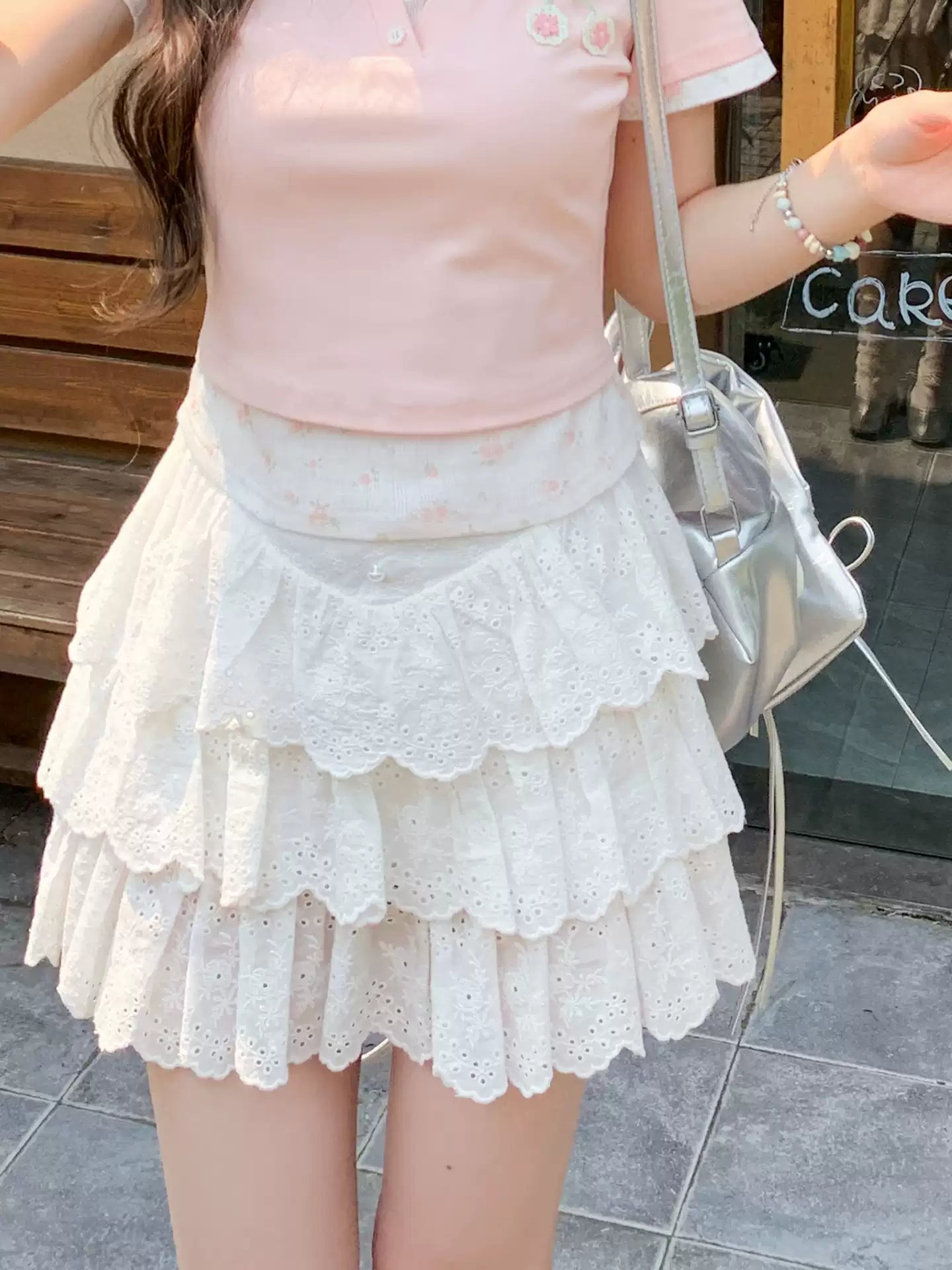 Dollhouse Eyelet Cotton Skirt-Bottoms-ntbhshop