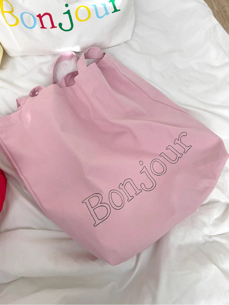 Bonjour Belle Canvas & Denim Tote Bags-ntbhshop