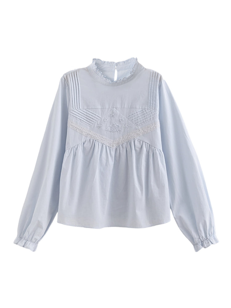Petal Cloud Lace Blouse-Tops-ntbhshop