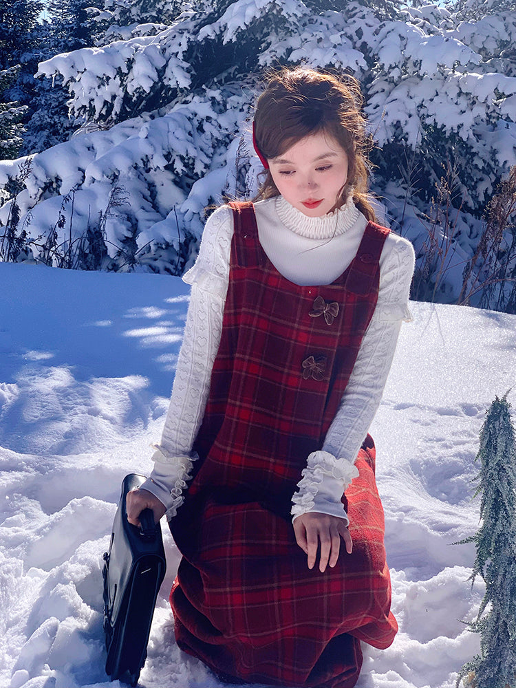Snowberry Plaid Jumper Dress - ntbhshop Snowberry Plaid Jumper Dress - ntbhshop