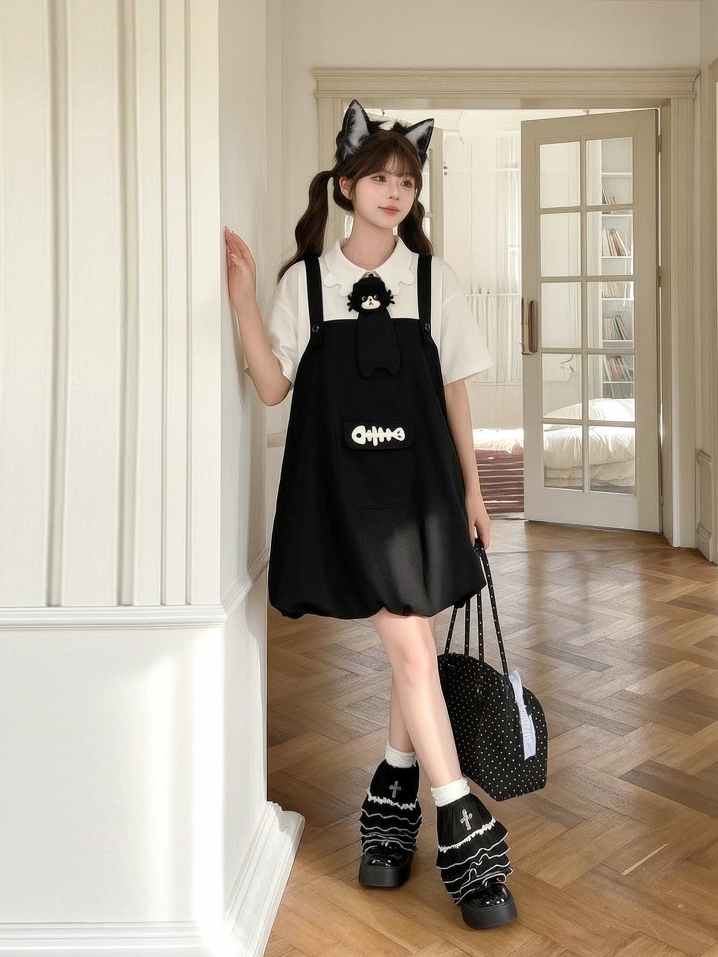 Milk Cat Bubble Dress-Dresses-ntbhshop