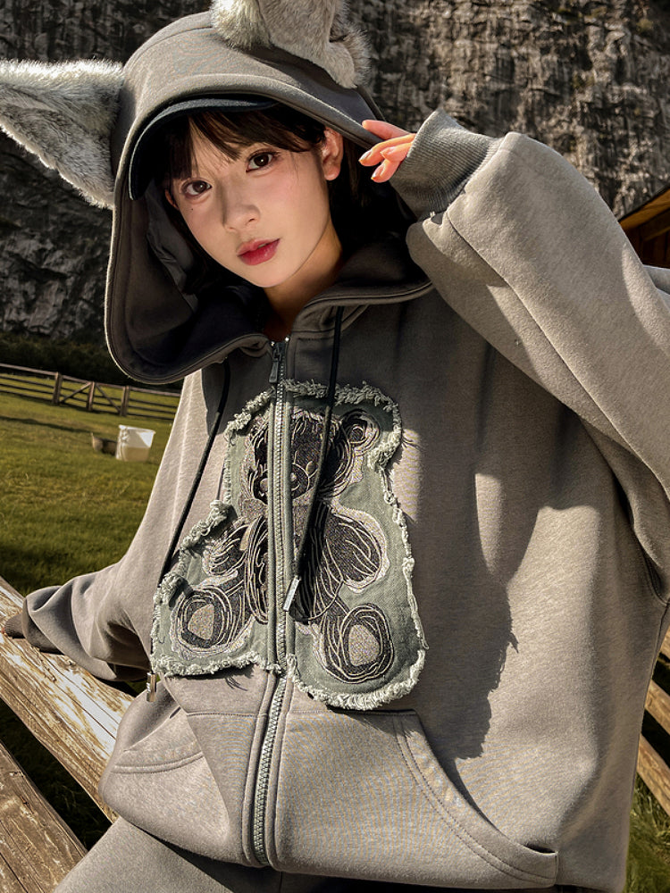 Gray Wolf Hooded Jacket & Slacks-ntbhshop