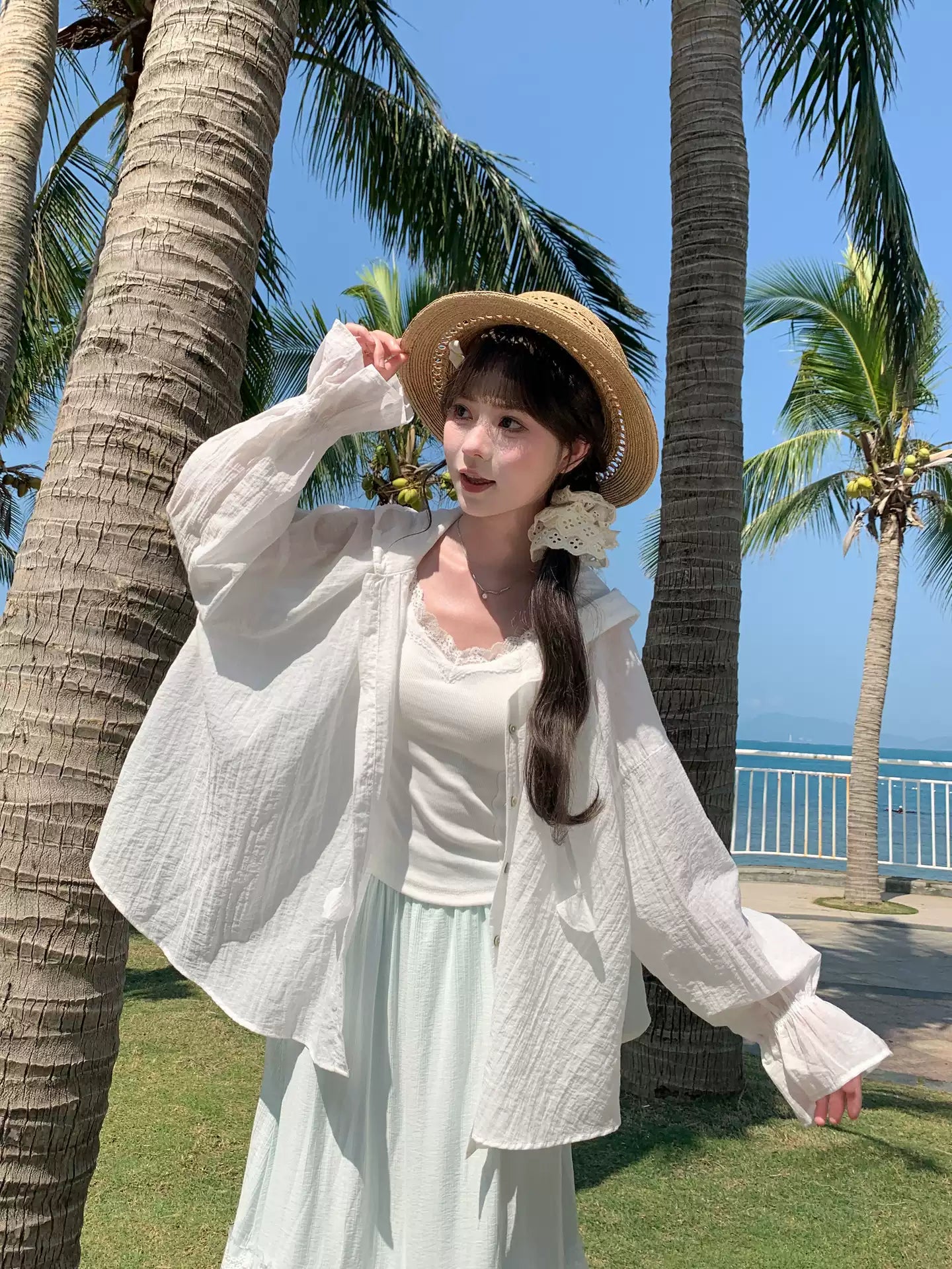 Pastel Cloud Hooded Blouses-Tops-ntbhshop