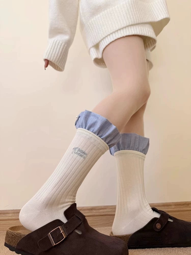Ruffle Collar Crew Socks-ntbhshop