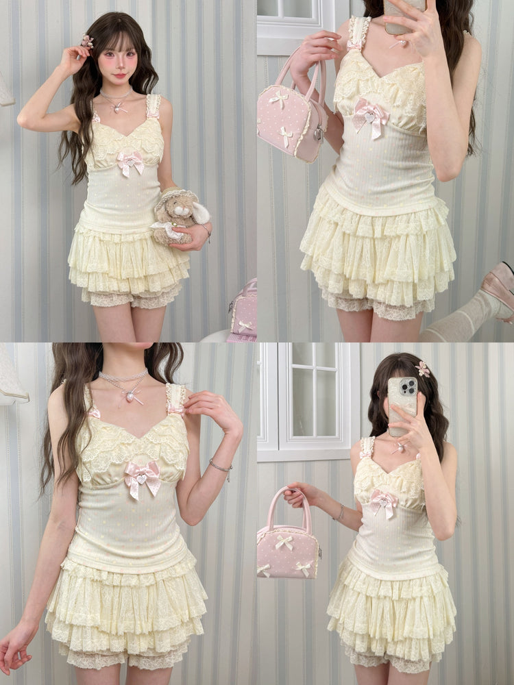 Vanilla Meringue Lace Cami-Tops-ntbhshop