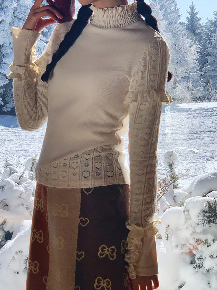 Heartbloom Ruffle Knit Base Top-ntbhshop