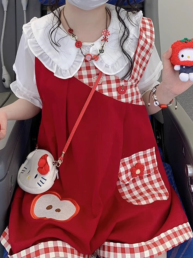 Whimsy Adventure Plaid Overall Shorts-ntbhshop