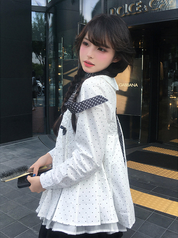 Dot Diary Peter Pan Blouse-ntbhshop