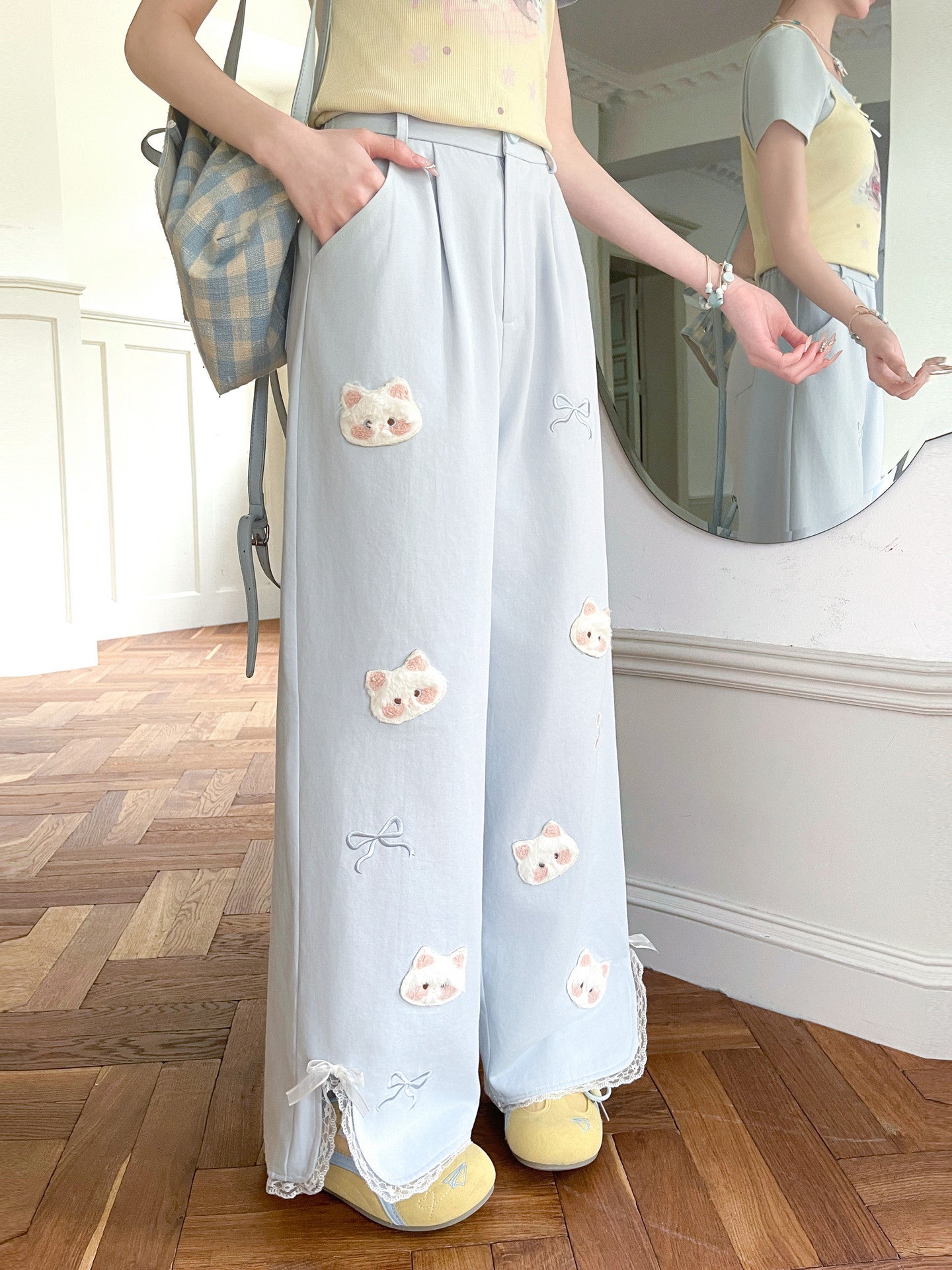 Cloud Kitten High Waist Pants-Bottoms-ntbhshop