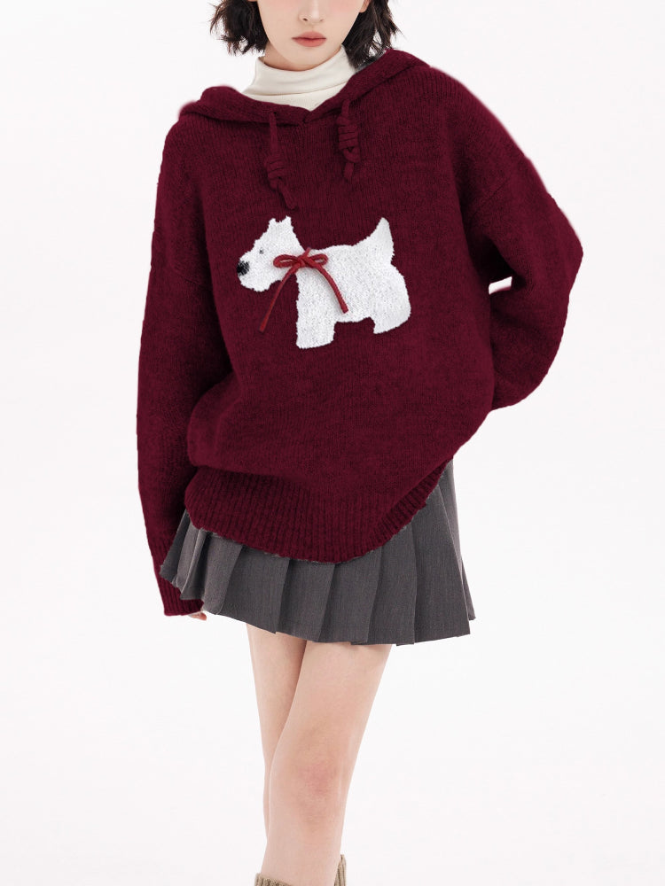 Frosty Puppy Cozy Knit Hoodies-Tops-ntbhshop
