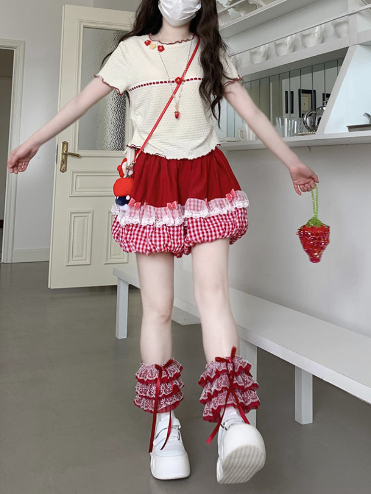 Berry Bloom Gingham Bubble Shorts-ntbhshop