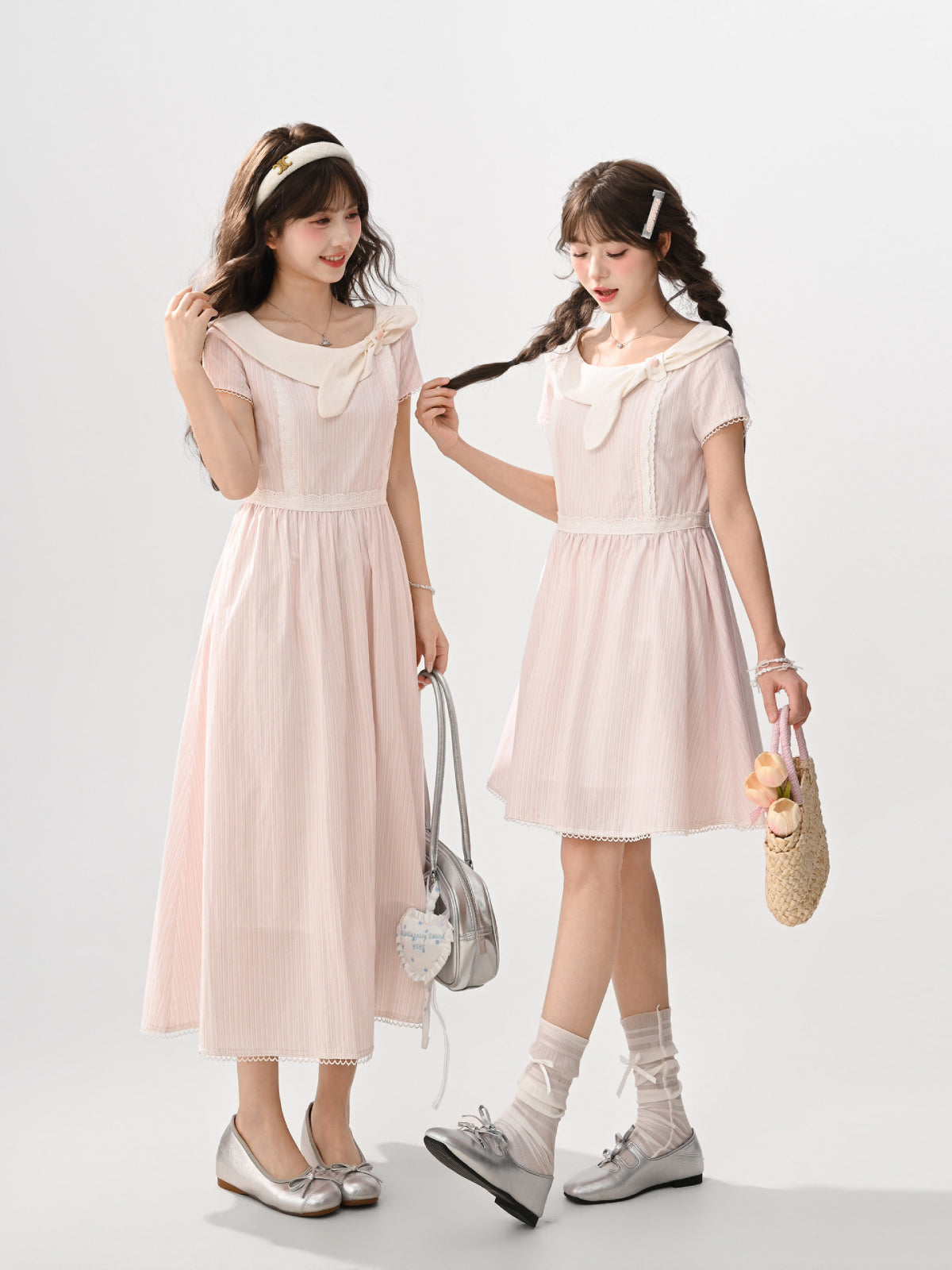 Vanilla Ribbon Stripe Dresses-Dresses-ntbhshop