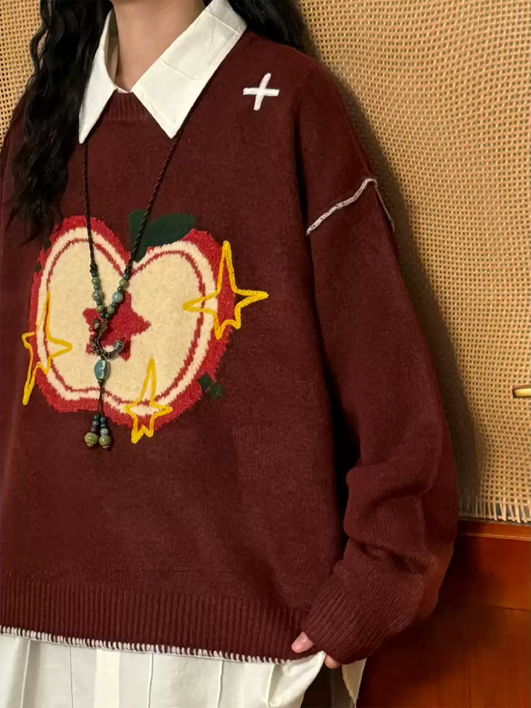 Apple Harvest Whimsy Knit Sweaters-ntbhshop