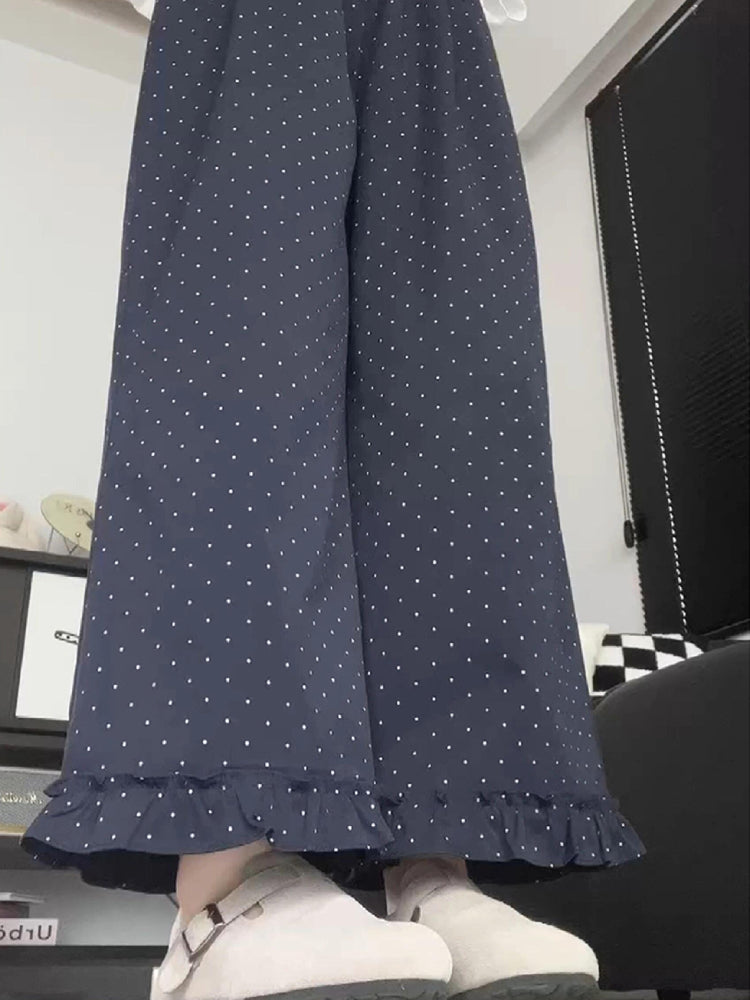 Dot Bloom Ruffle Pants-ntbhshop