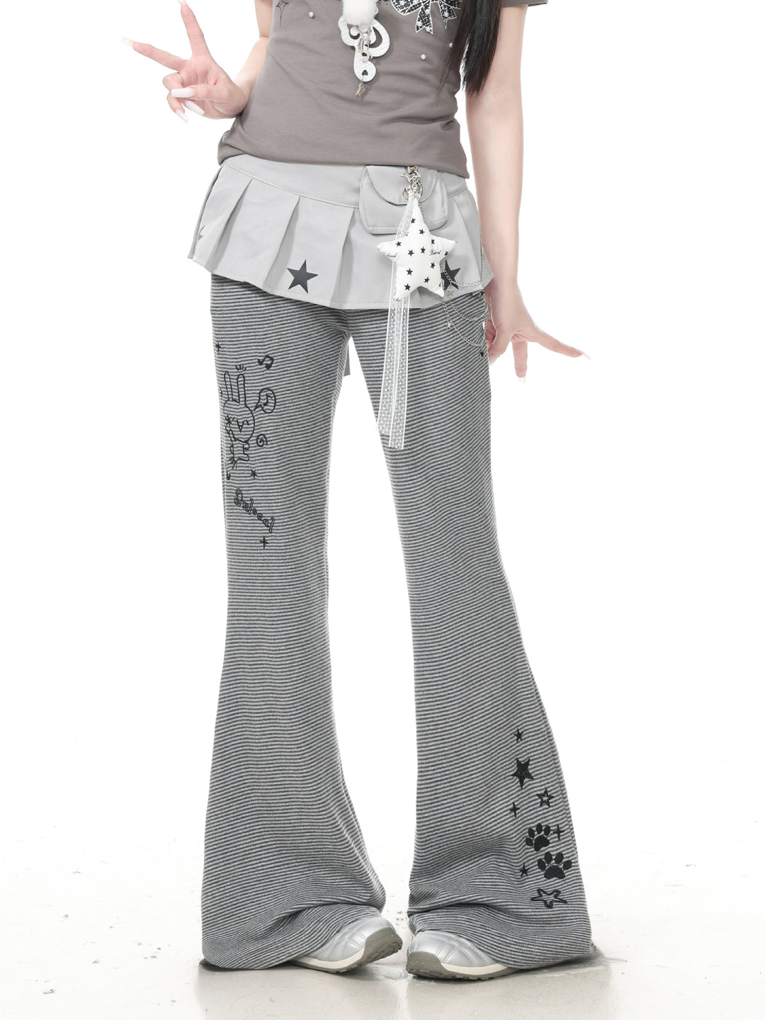 Stargirl Charm Flare Pants-Bottoms-ntbhshop