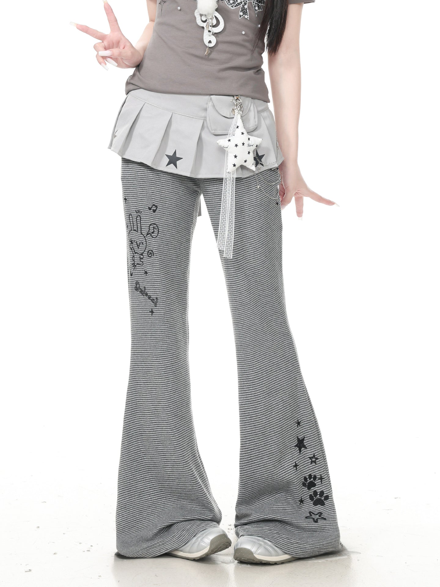 Stargirl Charm Flare Pants-Bottoms-ntbhshop