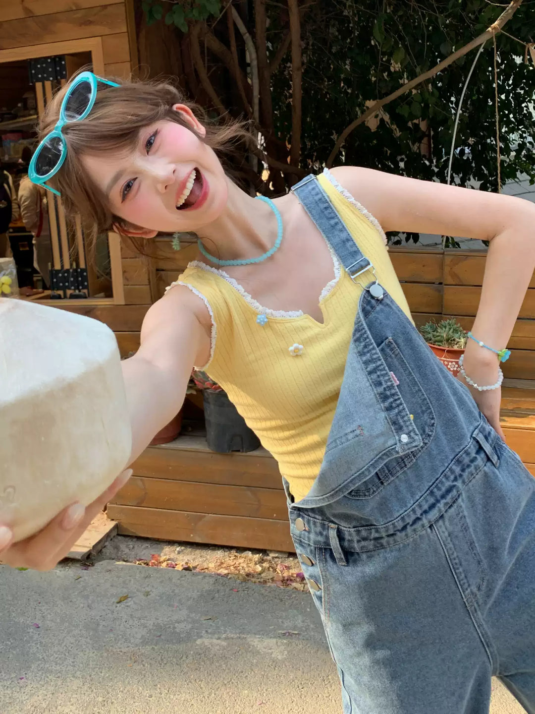 Custard Milk Knit Tank Top-Tops-ntbhshop