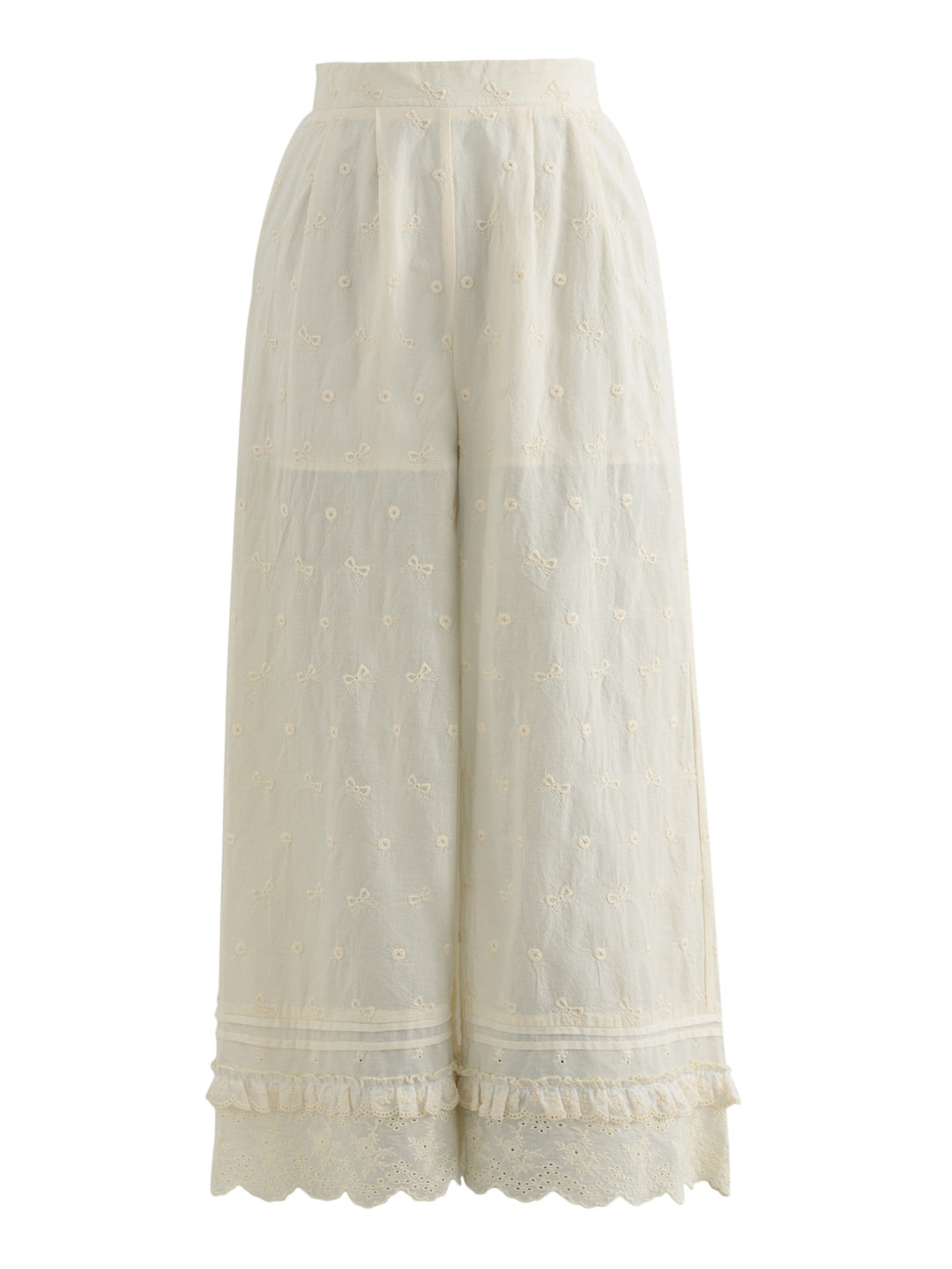 Ribbon Lace Cotton Pants-Bottoms-ntbhshop