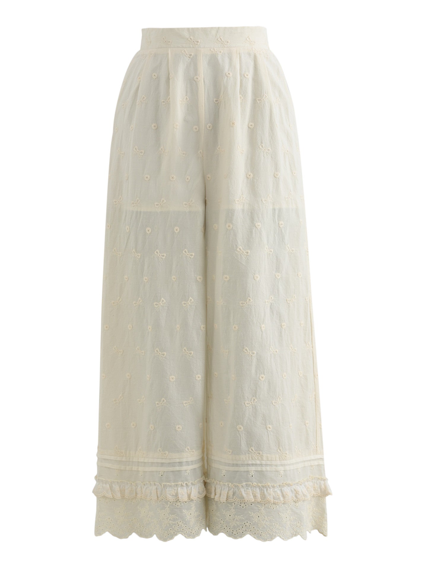 Ribbon Lace Cotton Pants-Bottoms-ntbhshop