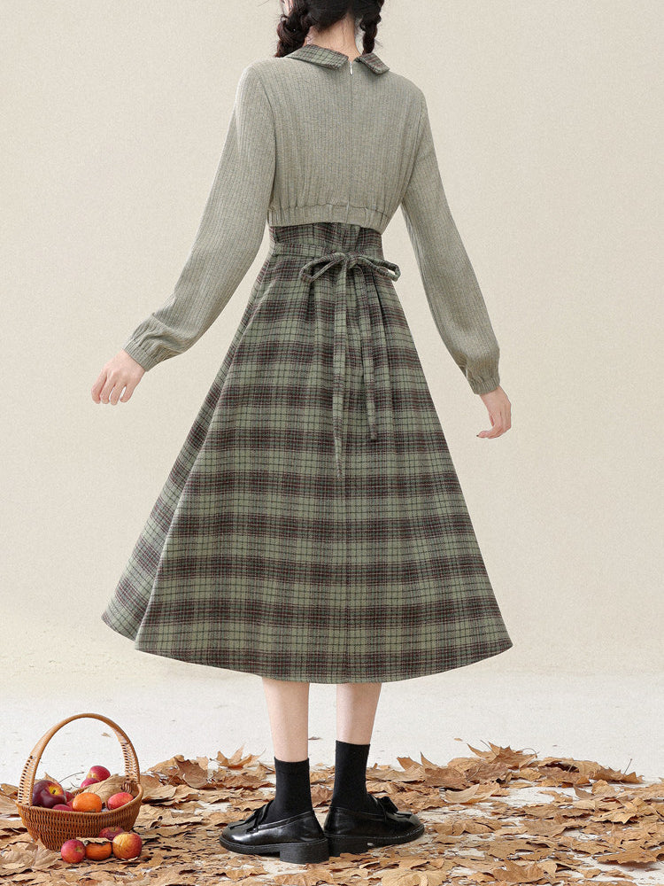 Mossbound Plaid Midi Dress-Dresses-ntbhshop