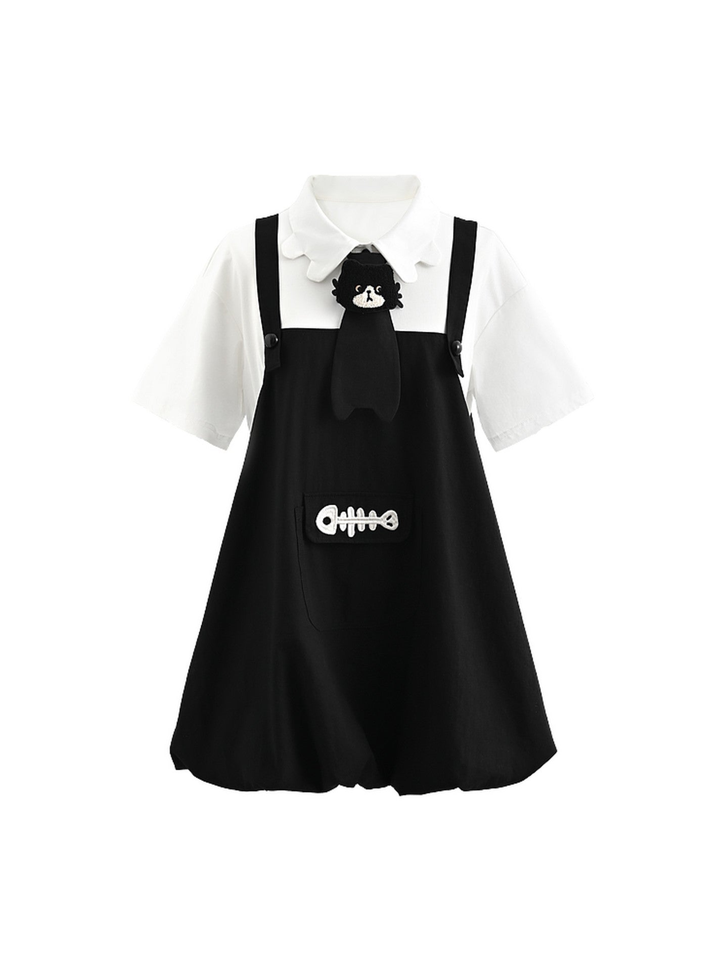 Milk Cat Bubble Dress-Dresses-ntbhshop