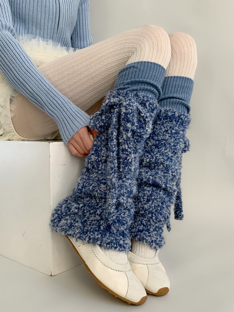 Midnight Lamb Fur Leg Warmers-ntbhshop