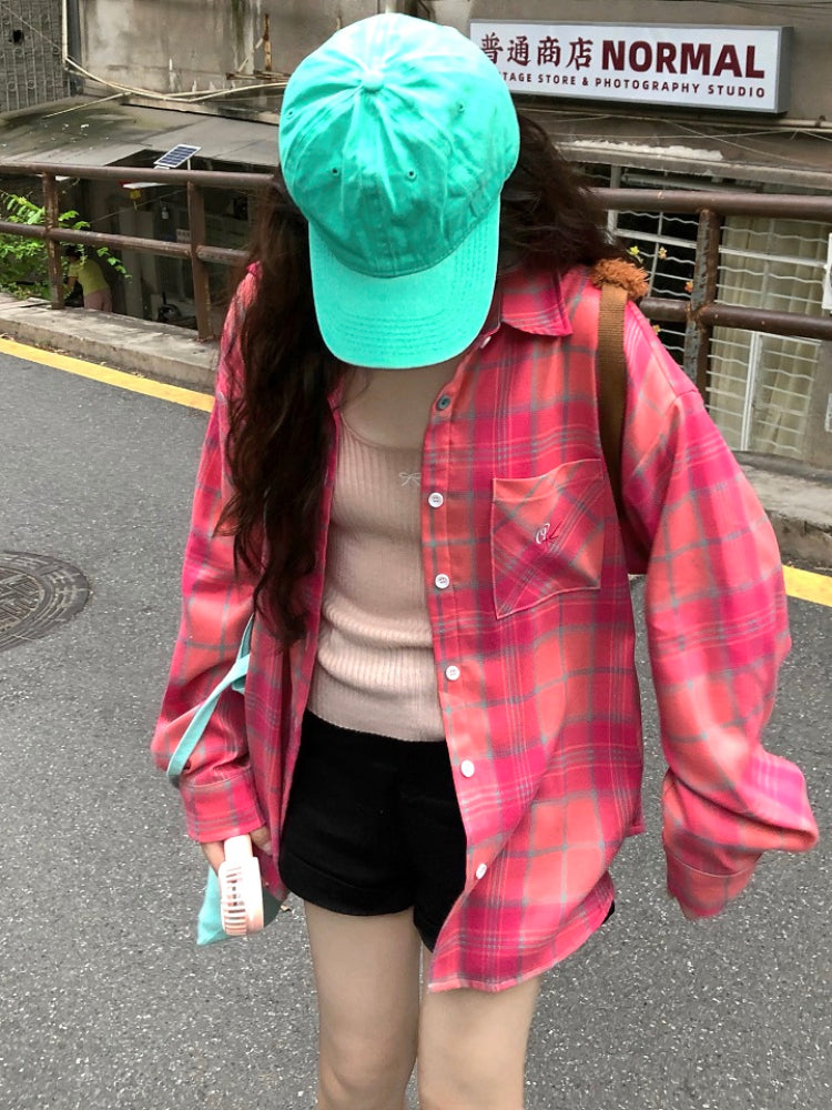 Vintage Radiance Plaid Shirts-Sets-ntbhshop