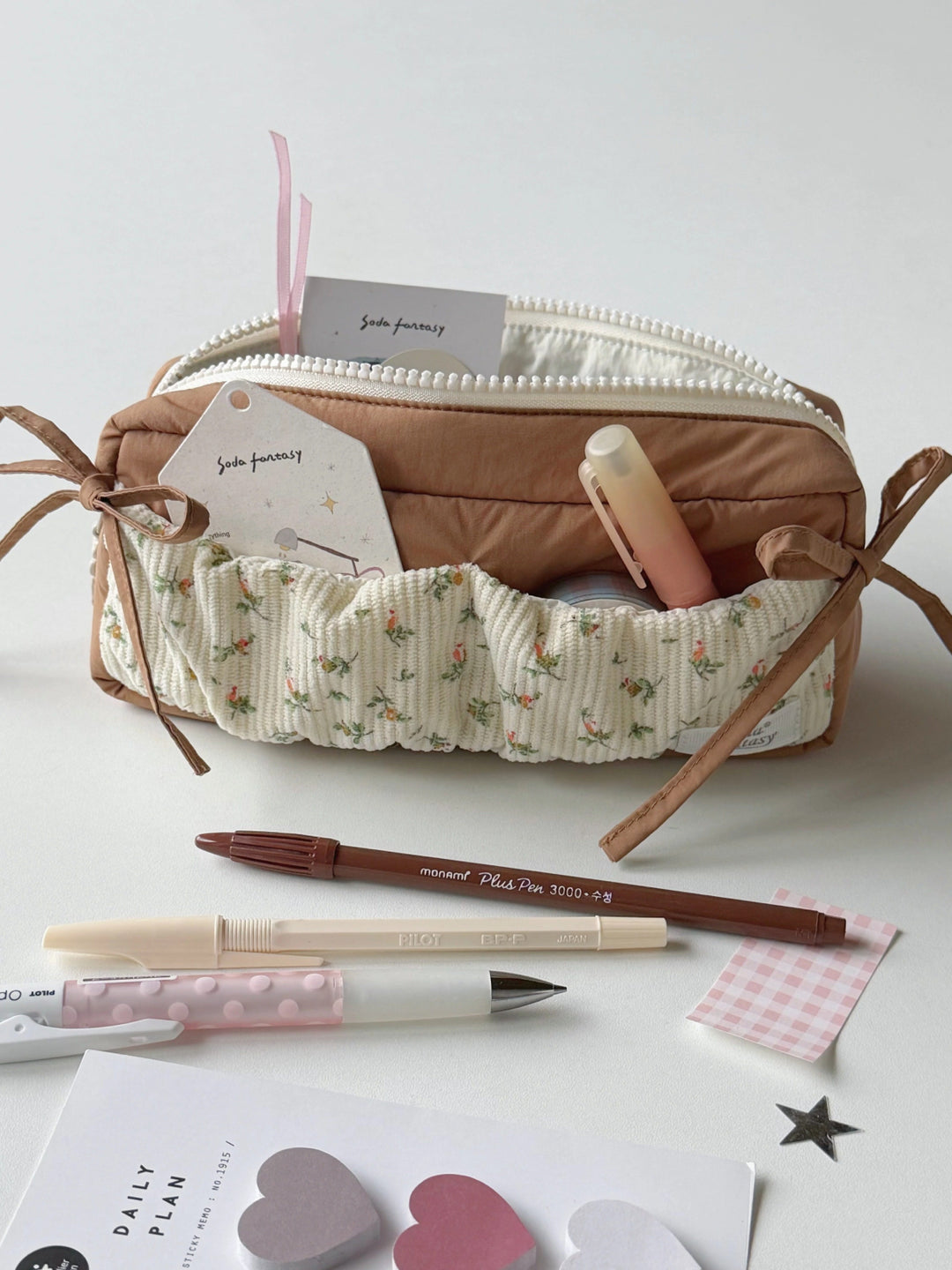 Ribbon Gather Toast Pencil Cases-Accessories-ntbhshop