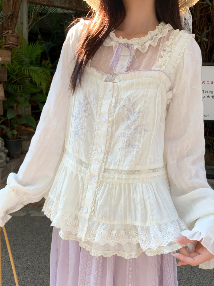 Lavender Dream Lace Camisole-Tops-ntbhshop