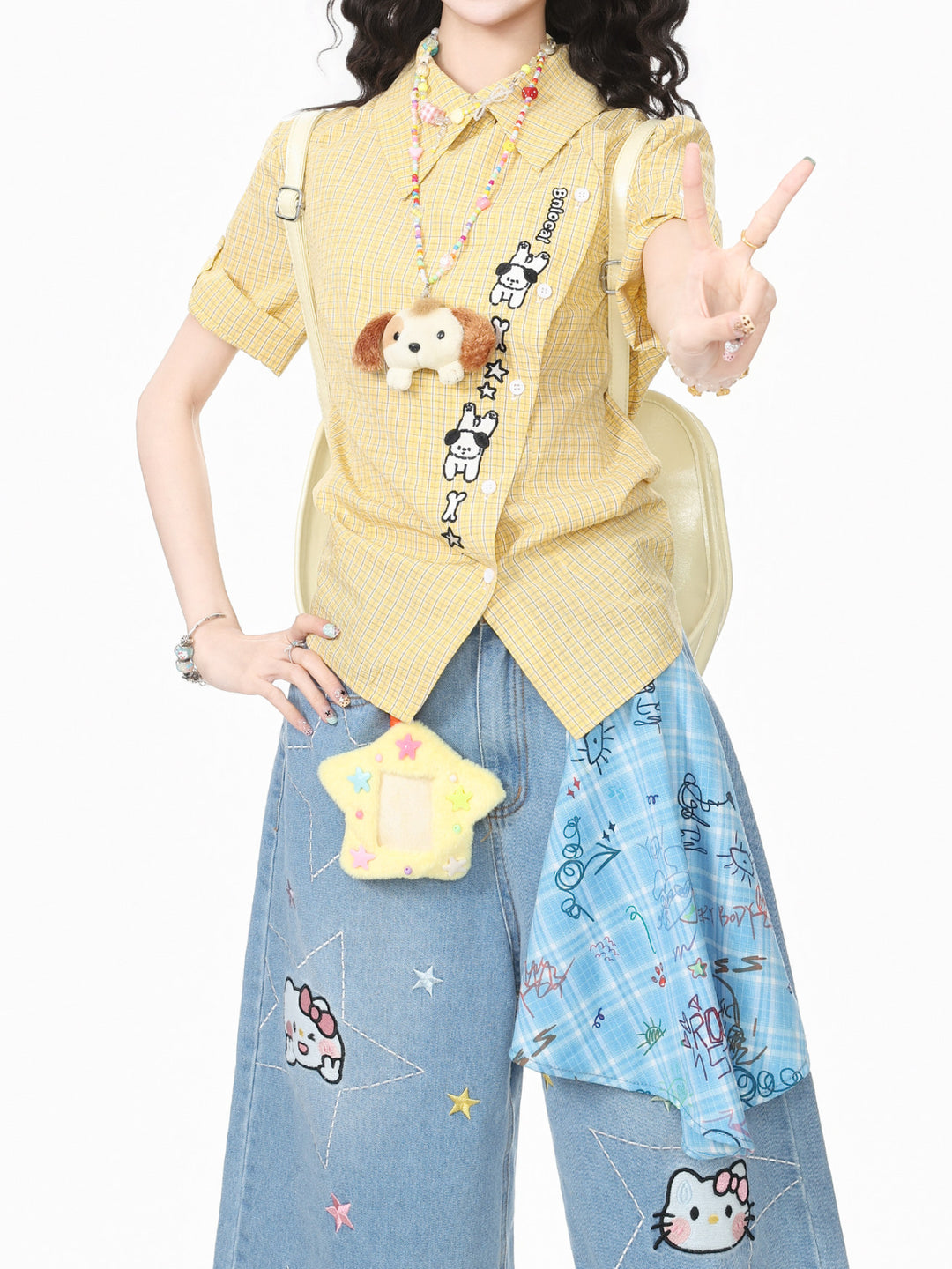 Puppy Peppy Plaid Shirts-Tops-ntbhshop